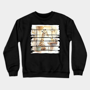 Tired Giraffe's Morning Routine Crewneck Sweatshirt